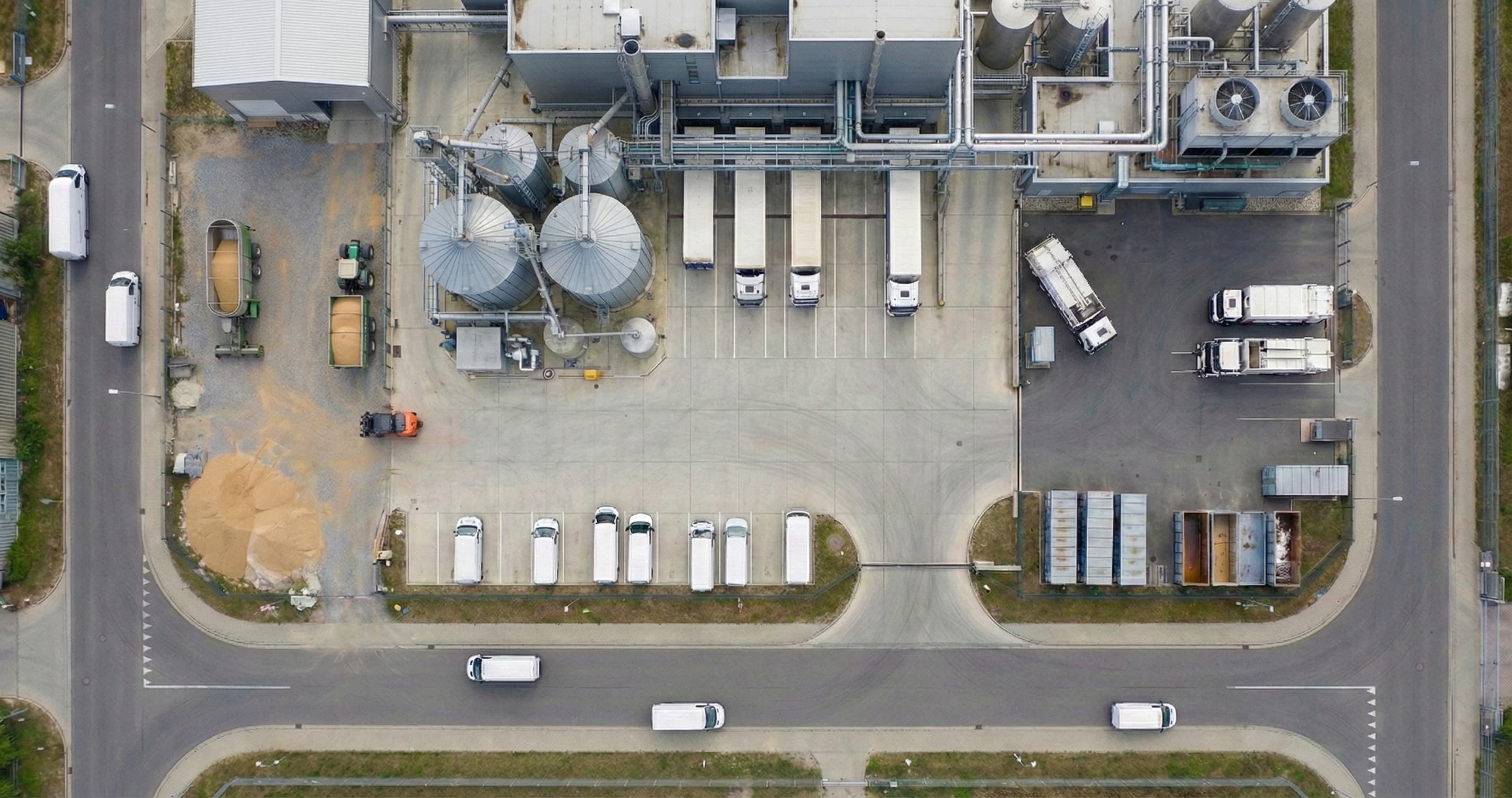 Fleet logistics aerial view